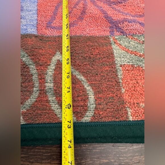 Rare 1990 Biederlack Cotton blend Reversible Blanket VTG Floral Leaves pattern - Picture 12 of 14